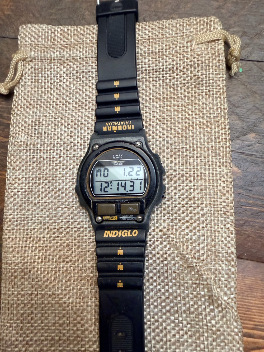 Vintage 1990’s Mens Timex Ironman Triathlon 8 Lap Watch Indiglo 41mm